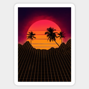 retrowave 80s art style Sticker